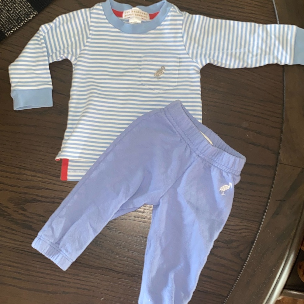 The Beaufort Bonnet Company Blue and White Striped Matching Set